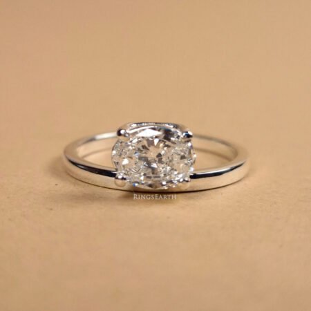 SGL Certified Lab Grown Diamond East to West 1.25 CT Oval Solitaire Ring, engagement ring solitaire oval ring RE212
