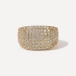 Gold ring for men, Lab Grown Diamonds 1.25Ct Mens Wedding Ring, Mens Pinky Ring, Gift For Him RE197