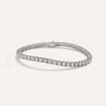 5.42 ctw Round cut Lab Grown Diamonds Tennis Bracelet 10K White Gold RE274