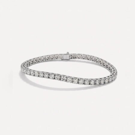 5.42 ctw Round cut Lab Grown Diamonds Tennis Bracelet 10K White Gold RE274