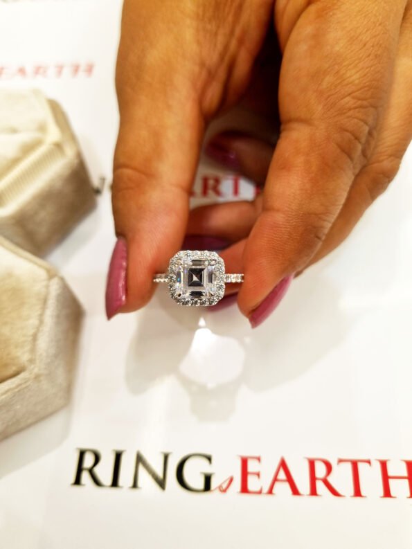 Buy Asscher Cut Lab Grown Diamond Ring