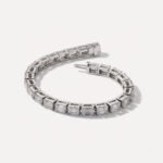 16.74 ctw Emerald Cut Lab Grown Diamonds Tennis Bracelet 14K White Gold IGI Certified