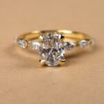 1.43ctw F Color VS1 Clarity SGL Certified Lab Grown Oval Cut Lab Diamond Solitaire Hidden Halo Engagement Ring, Side Marquise & Round Diamonds RE353