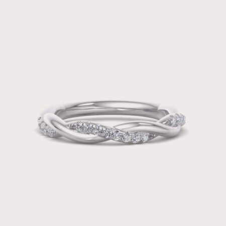 14K White Gold CVD Diamonds Luxury Twist Ring RE401