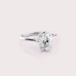 2.16 CT IGI Certified Oval cut CVD Diamond,14K White Gold Wedding Ring, Hidden Halo Wedding Ring RE423