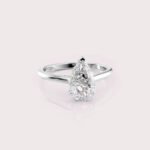 2.00 CT IGI Certified Pear cut CVD Diamond,14K White Gold Wedding Ring, Hidden Halo Wedding Ring RE430