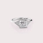 2.12 CT IGI Certified Princess cut CVD Diamond,14K White Gold Diamond Ring, Side Diamonds Engagement Ring RE499