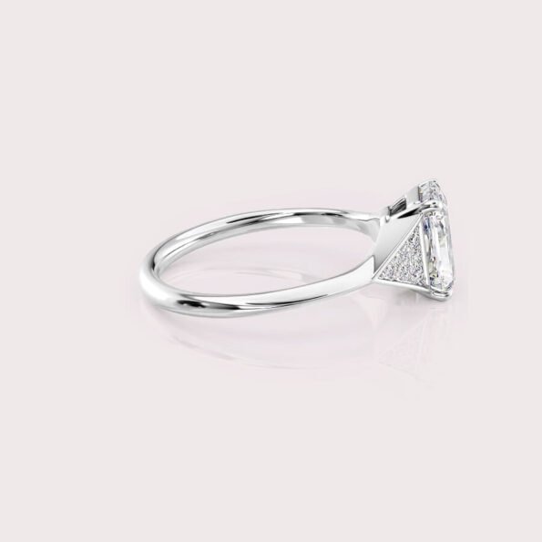 1.99 CT IGI Certified Radiant cut CVD Diamond,14K White Gold Diamond Ring, Hidden Halo Engagement Ring RE508