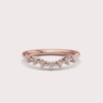 Round Lab Diamonds Wedding Curved band in 14kt Rose Gold RE808