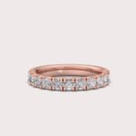 1.0 Ct. Round cut Lab Diamonds Pave Set Wedding Band,14K Rose Gold RE825