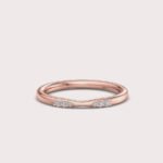 Lark classic style Taper 0.06CT Lab Diamonds Wedding band, 14K Rose Gold RE826