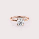 2.20 CT IGI Certified Round cut CVD Diamond,14K Rose Gold & Hidden Halo Round Diamonds Ring RE551