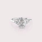 2.29 CT IGI Certified Oval cut CVD Diamond,14K White Gold & Side Round Diamonds Ring RE577