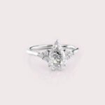 1.77 CT IGI Certified Pear cut CVD Diamond,14K White Gold & Side Round Diamonds Ring RE574