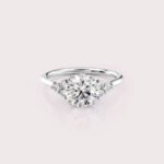 2.29 CT IGI Certified Round cut CVD Diamond,14K White Gold & Side Round Diamonds Ring RE571