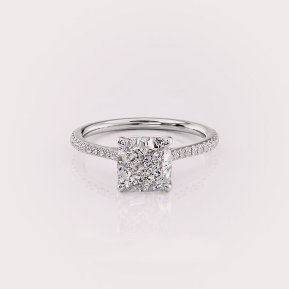 1.77 CT IGI Certified Cushion cut CVD Diamond,14KT White Gold Solitaire Ring RE689