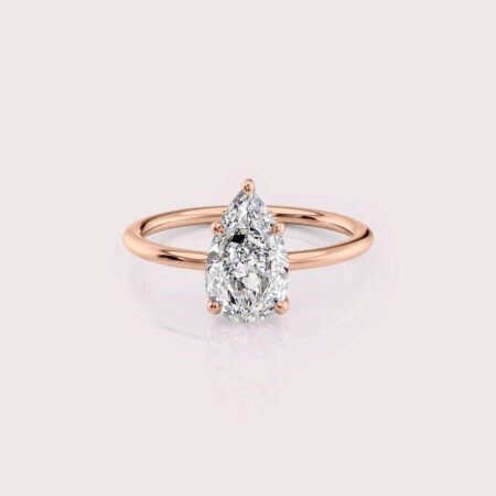 1.99 CT IGI Certified Pear cut CVD Diamond,14KT Rose Gold Solitaire Ring RE658