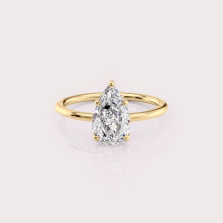 1.99 CT IGI Certified Pear cut CVD Diamond,14KT Yellow Gold Solitaire Ring RE660