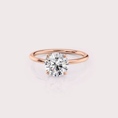 1.98 CT IGI Certified Round cut CVD Diamond,14KT Rose Gold Solitaire Ring RE664