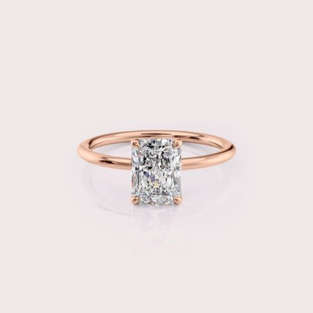 2.12 CT IGI Certified Radiant cut CVD Diamond,14KT Rose Gold Solitaire Ring RE661