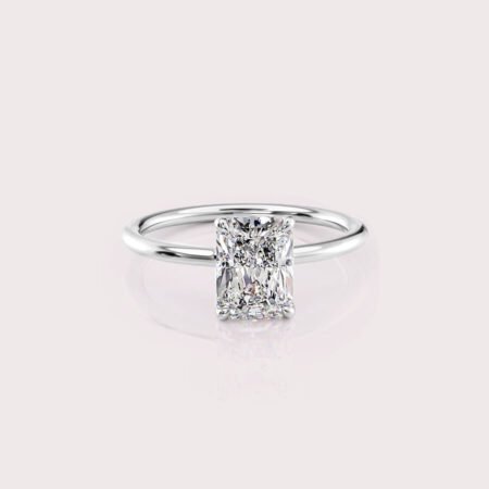 2.12 CT IGI Certified Radiant cut CVD Diamond,14KT White Gold Solitaire Ring RE662