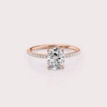 2.32 CT IGI Certified Elongated Cushion cut CVD Diamond,14K Rose Gold Diamond Ring, Side Diamonds Engagement Ring RE588