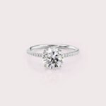 2.16 CT IGI Certified Round cut CVD Diamond,14K White Gold Diamond Ring, Side Diamonds Engagement Ring RE592