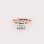 1.99 CT IGI Certified Princess cut CVD Diamond,14KT Rose Gold Solitaire Ring RE676