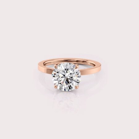 2.03 CT IGI Certified Round cut CVD Diamond,14KT Rose Gold Solitaire Ring RE685