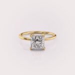 Hidden Halo Classic Princess Cut Engagement Ring, IGI Certified Lab Diamond, 14K Yellow Gold RE751