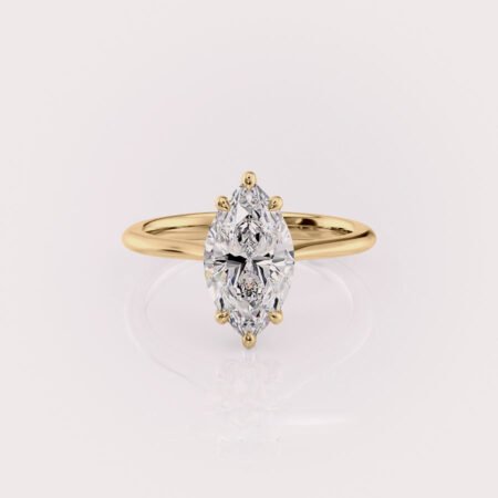 Solstice Marquise Cut 2.58Ct IGI Certified CVD Diamond, 14kt yellow gold RE729