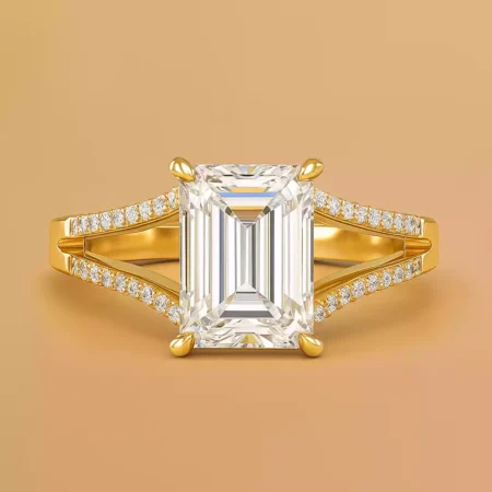 Beyoncé - The Emerald Cut engagement ring Inspired - Lab Grown Diamond Ring 14K Gold