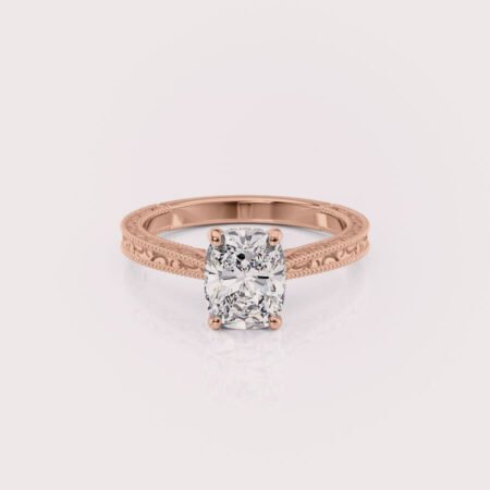 Elongated Cushion Rose Gold Vintage Ring