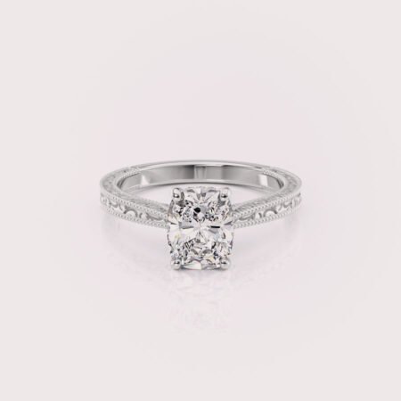 Elongated Cushion White Gold Vintage Ring