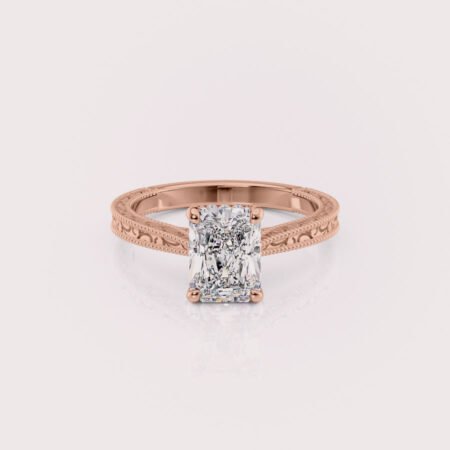 Radiant Rose Gold Vintage Engagement Ring