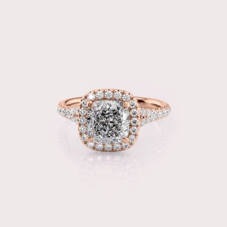 Cushion Cut Rose Gold Engagement Ring