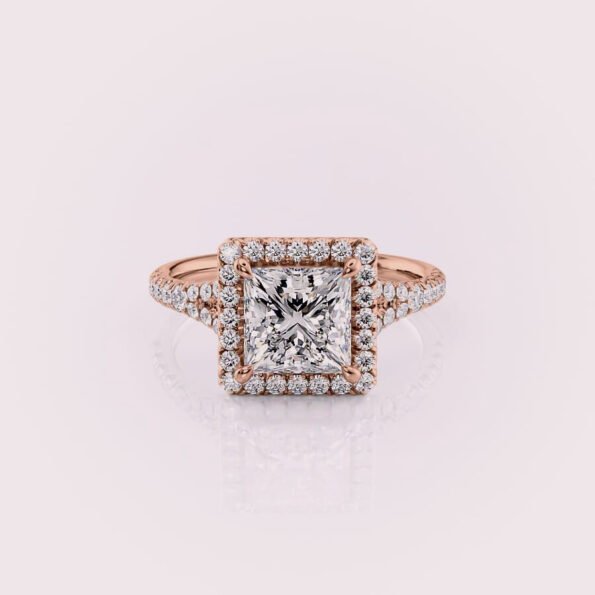 Princess Cut Rose Gold Engagement Ring