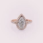 Pear Cut Lab Diamond Engagement Ring Rose Gold