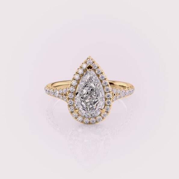 Pear Cut Yellow Gold Engagement Ring