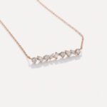 14K Rose Gold Mixed Lab Diamonds Bar Necklace RE867