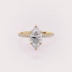 2.5 Ct IGI Certified Marquise Cut Luna Pave Setting 14K Gold Ring