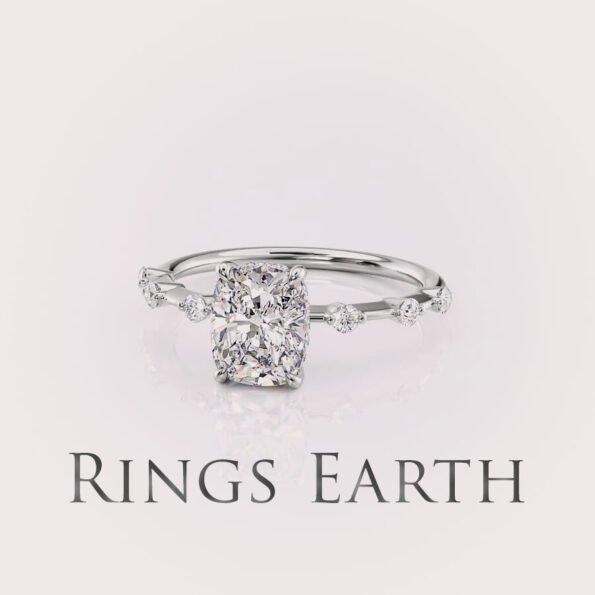 3.5CT Elongated Cushion Lab Diamond Ring