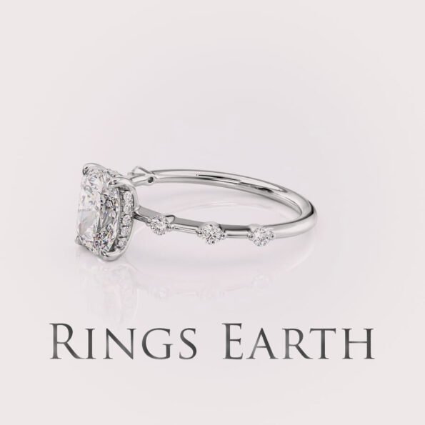 3.5CT Elongated Cushion Lab Diamond Ring