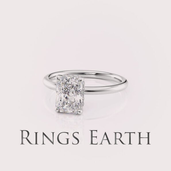 2.5ct Radiant Lab Diamond White Gold Engagement Ring