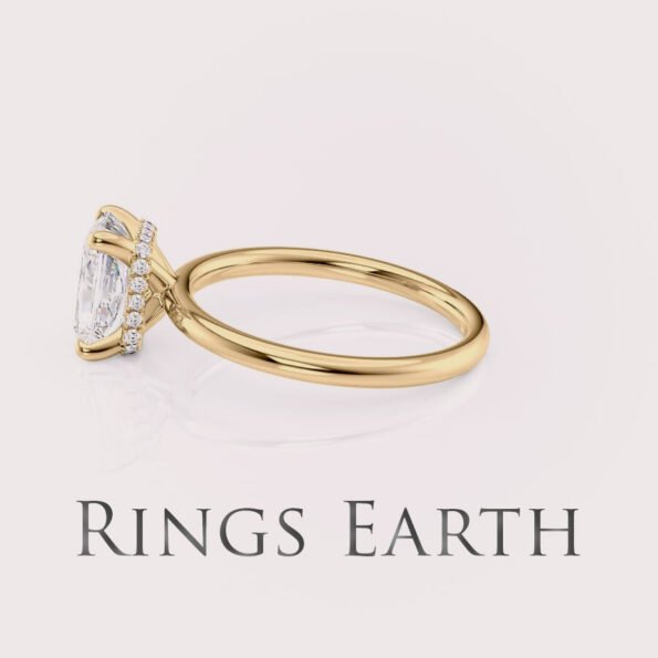 2.5ct Radiant Lab Diamond 14K Gold Engagement Ring