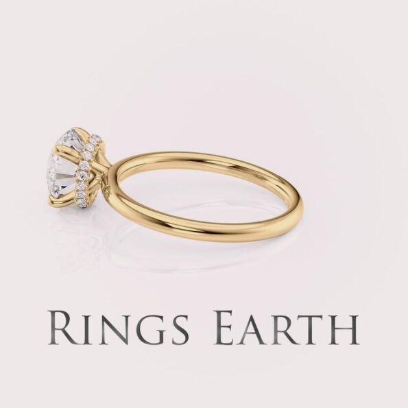 1.5ct Round Lab Diamond 14K Gold Engagement Ring