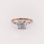 Cushion cut lab diamond engagement ring