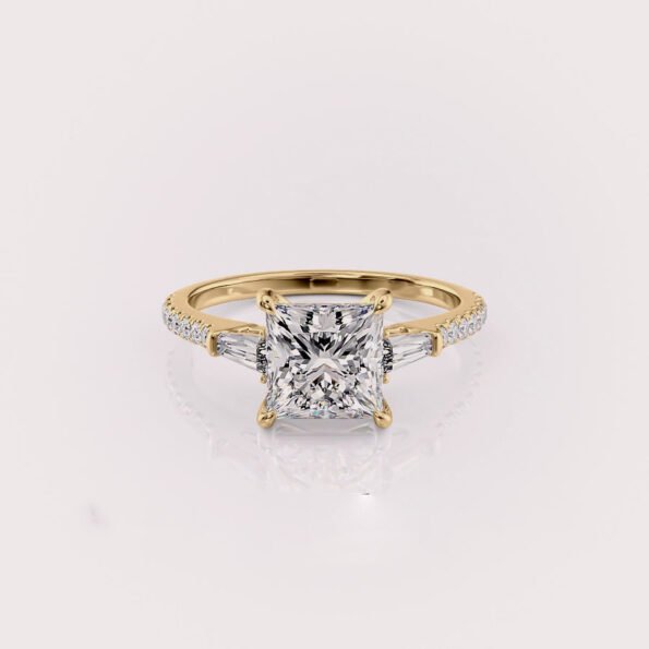 Princess cut lab diamond engagement ring