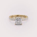 Princess cut lab diamond engagement ring