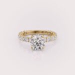 Round cut lab diamond engagement ring